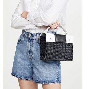 Wicker black and white tote and shoulder bag! NWT